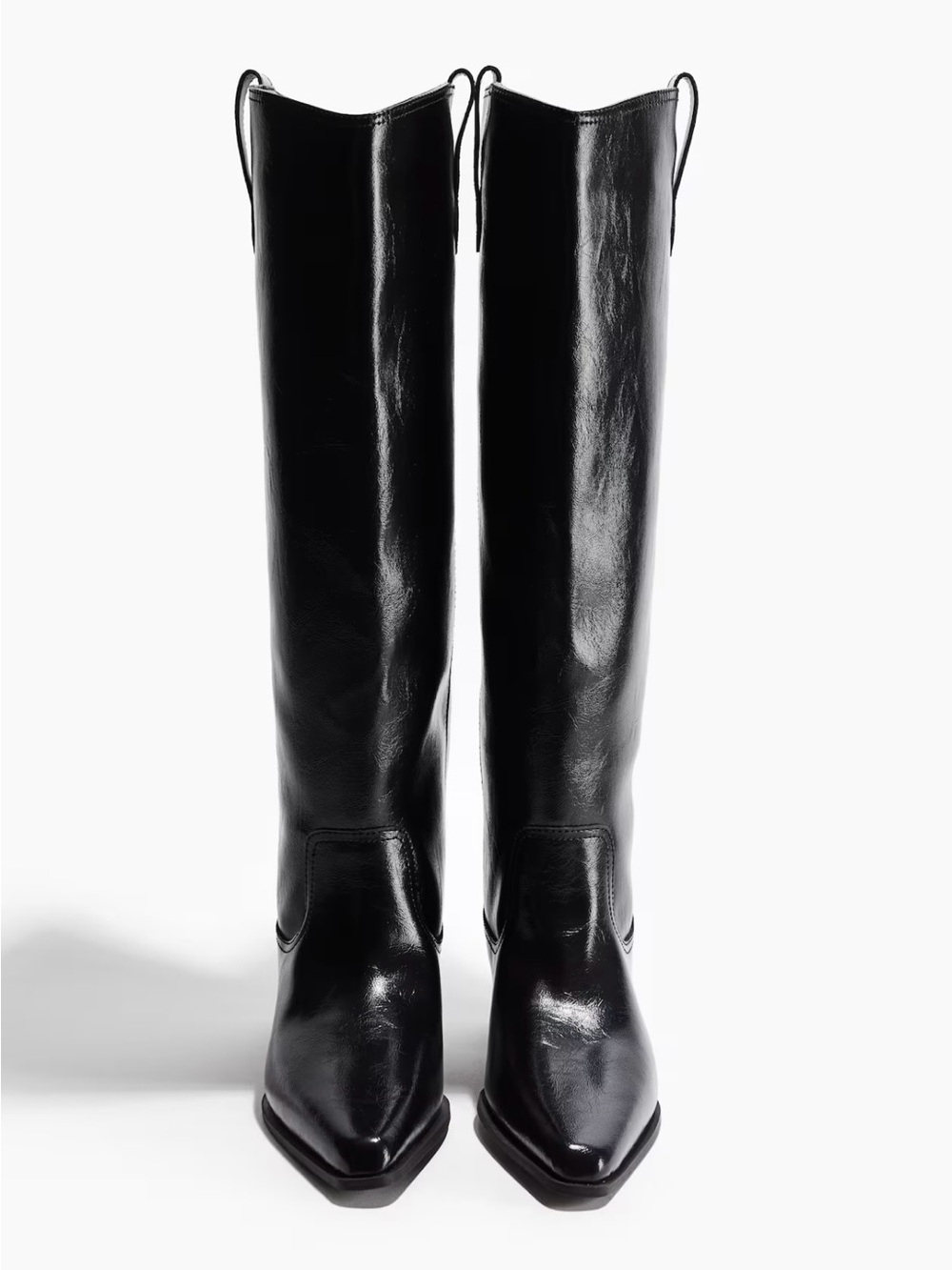 H&M Black Patent Over-the-Knee Boots